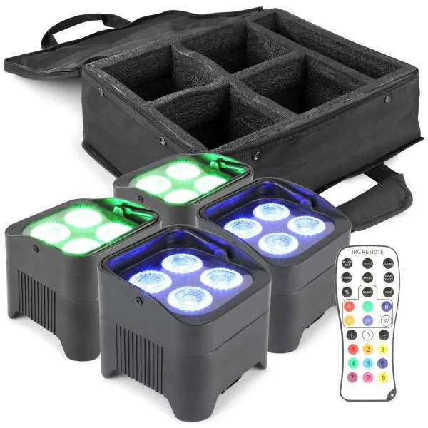 BeamZ BBP94 Akku Uplighting Set 4