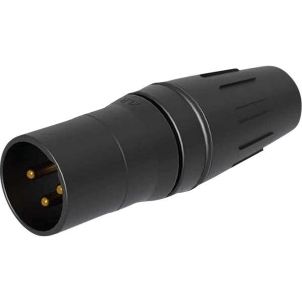 Seetronic SCHM3B XLR 3P Anschluss Stecker, Goldkontakte schwarzes Gehäuse