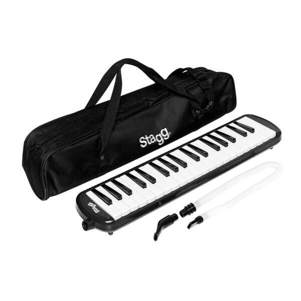 Stagg MELOSTA37 BK Schwarze Kunststoff Melodica mit 37 Tasten und Tasche