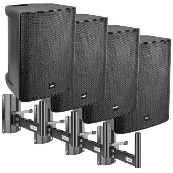 NEXT audiocom 4MV12 PA Clubbing Set mit Bluetooth und Wandhaltern