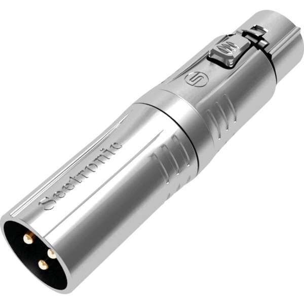 Seetronic MA3M5F XLR 3P Stecker auf XLR 5P Buchse, Goldkontakte silberfarbenes Gehäuse