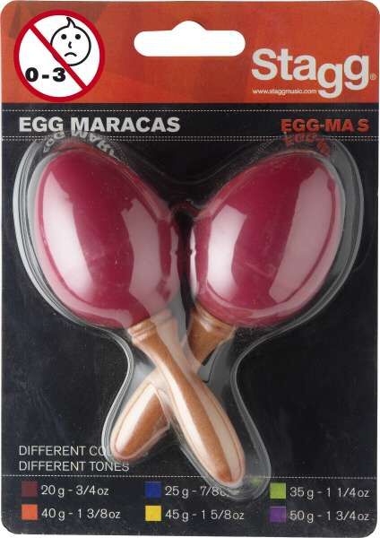 Stagg EGG-MA S/RD - Maracas (Paar), Kunststoff eiförmig