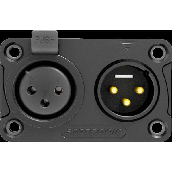 Seetronic C3F2CWB Kombinationssteckdose mit 3 poligem XLR Ein und Ausgang, IP65 Goldkontakte