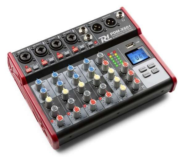 Power Dynamics PDM-X601 Mischpult mit XLR und Bluetooth USB Media Player