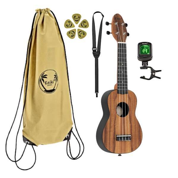 Ortega K3-ACA Ukulele Set, Soprano Keiki Acacia