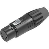Seetronic SCMF5BG 5 poliger XLR Steckverbinder, weiblich, Goldkontakte schwarzes Gehäuse