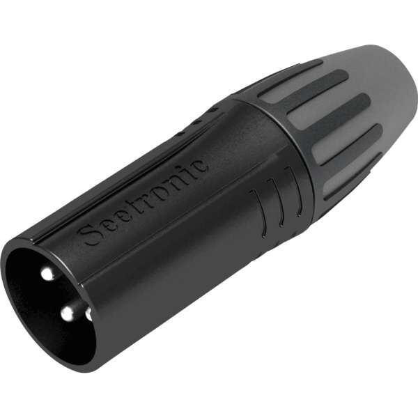 Seetronic SCMM3B 3 poliger XLR Steckverbinder, männlich, Silberkontakte schwarzes Gehäuse