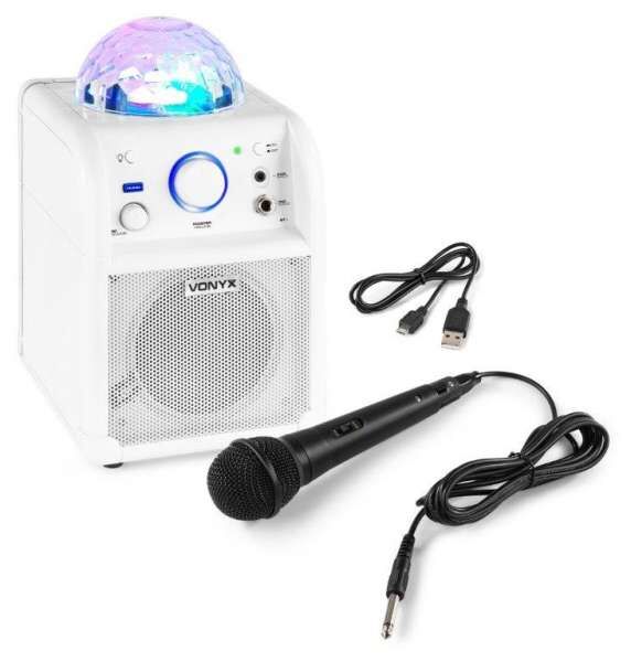 Vonyx SBS50 Bluetooth Karaoke Party-Würfel mit Akku weiß