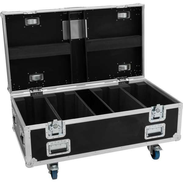 ROADINGER Flightcase HIGHLINE für 4x Multiflood Pro RGBW Strobe/Wash MK2 mit Rollen