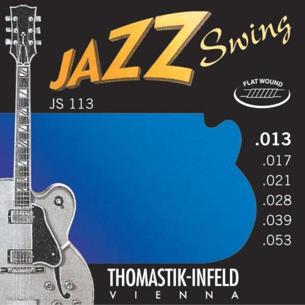 Thomastik-Infeld E-Gitarre-Saiten Jazz Swing Nickel Satz flatwound .013"-.053"