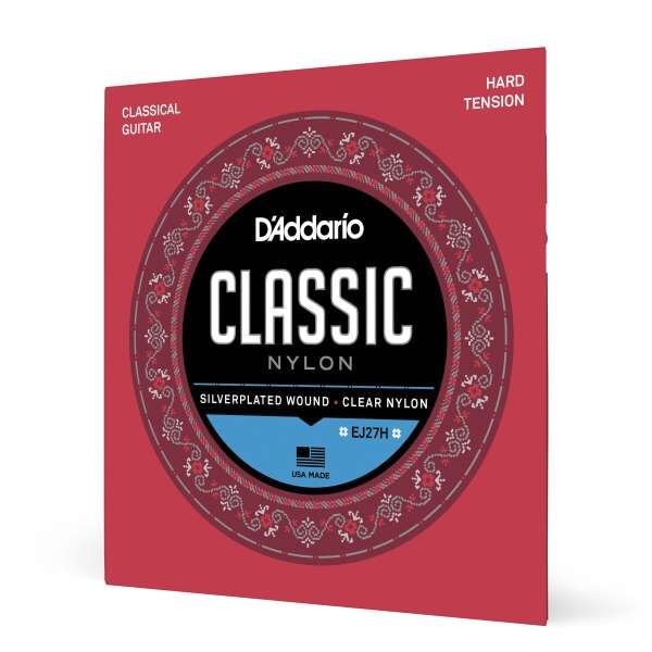 D'Addario EJ27H Schüler-Saiten für Klassikgitarre, Nylon, straffe Spannung