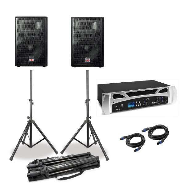 Studiomaster GX15 PA Set mit Bluetooth-Endstufe und Stativen