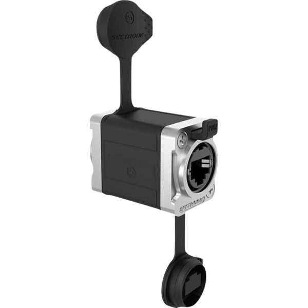 Seetronic SE8FF02 RJ45 Durchführungskoppler, Verriegelung mit Rastverschluss