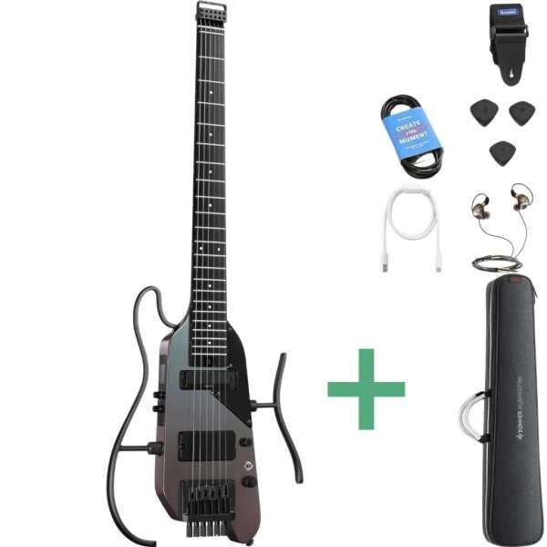 Donner HUSH-X PRO Silent E-Gitarre Midnight Glow