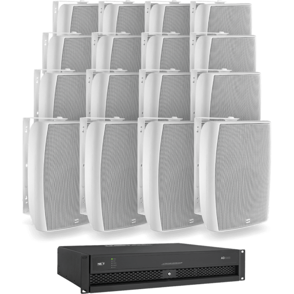 NEXT audiocom 16W8W.AD3000 Installationslautsprecher Set weiß mit Verstärker