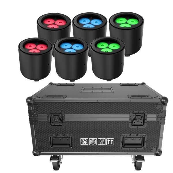 Triton Blue 6 x Hydro B60 Set inkl. Flightcase mit Ladefunktion
