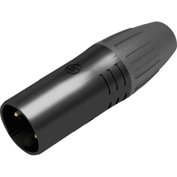 Seetronic SCWM5B 5 poliger XLR Steckverbinder, männlich, IP65, Goldkontakte schwarzes Gehäuse