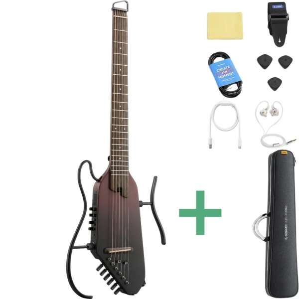 Donner HUSH-I PRO Silent Gitarre maillard fade