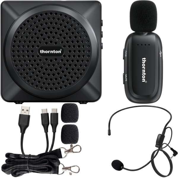Thornton Voice Go tragbarer Lautsprecher mit drahtlosem Mikrofon
