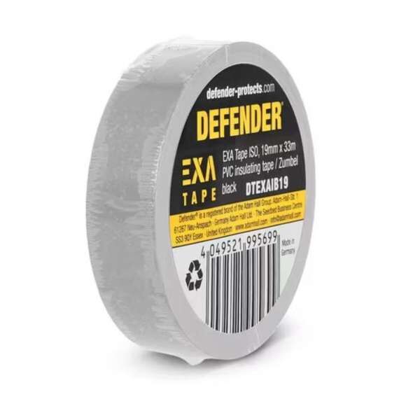 Defender EXA-TAPE ISO B 19 PVC Isolierband / Zumbel silber / grau 19 mm x 33 m