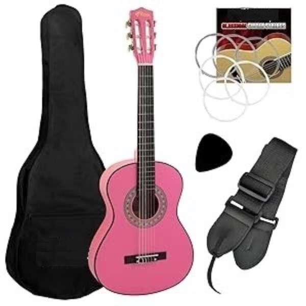 MAX SoloArt Junior 1/4 Classic Guitar Pack Pink