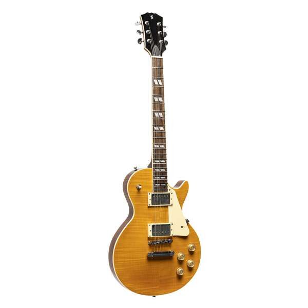 Stagg SEL-DLX HONEY - E-Gitarre massiv Mahagoni/Ahorn im LP-Style Honig