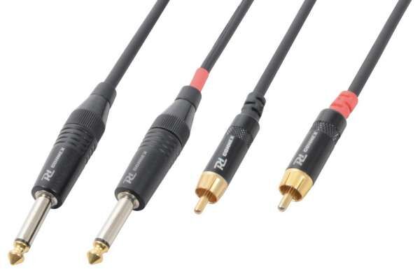 PD Connex Adapterkabel 2x 6.3mm Klinke Mono / 2x Chinch (RCA) Male 6m
