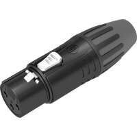 Seetronic SCMF3B 3 poliger XLR Steckverbinder, weiblich, Silberkontakte schwarzes Gehäuse