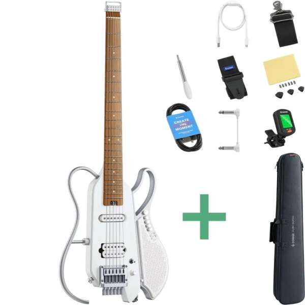 Donner Hush-X Live Gitarre white