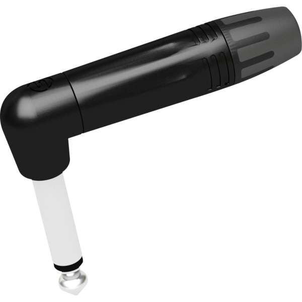 Seetronic MP2RXB Klinkenstecker 6,3 mm Mono, 90°, Schwarzes Gehäuse schwarze Endkappe