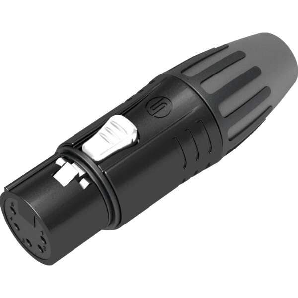 Seetronic SCMF5B 5 poliger XLR Steckverbinder, weiblich, Silberkontakte schwarzes Gehäuse