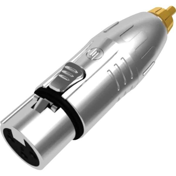 Seetronic MA3FRM XLR 3P Buchse auf Cinch Stecker, Goldkontakte silberfarbenes Gehäuse