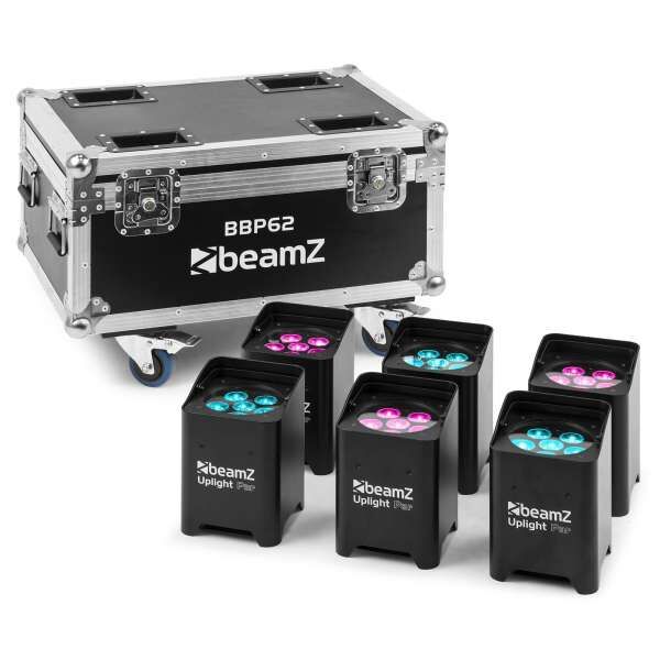 BeamZ Pro BBP62 Uplighting Set 6 IP65 mit Ladecase und W-DMX / WiFi App