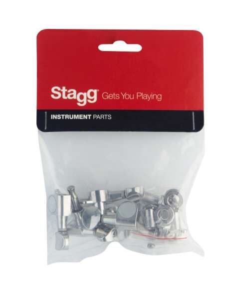 Stagg SP-MHEL-6X1CH Druckguss Mechaniken 6 x 1, für E-Gitarre, Finish Chrom