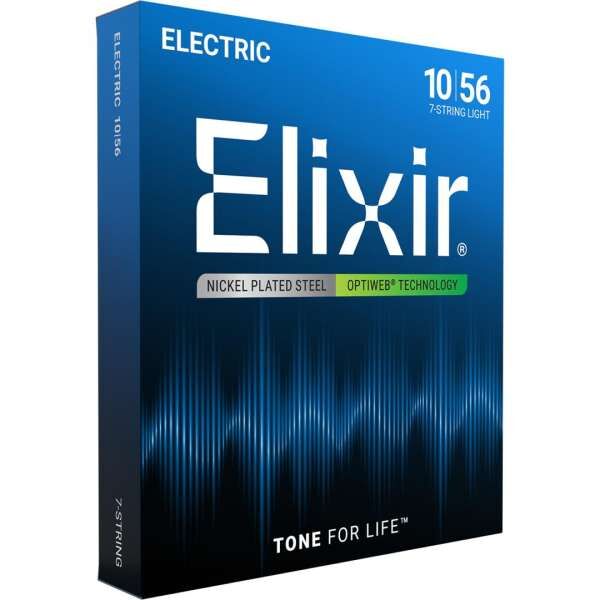 Elixir Strings 7-Saiten E-Gitarrensaiten mit OPTIWEB Technologie, Light (.010-.056)